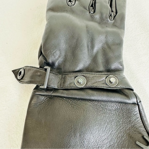 LEATHER THINSULATE Women’s Gauntlet Long Biker Moto Warm Gloves, Size L - Picture 4 of 7